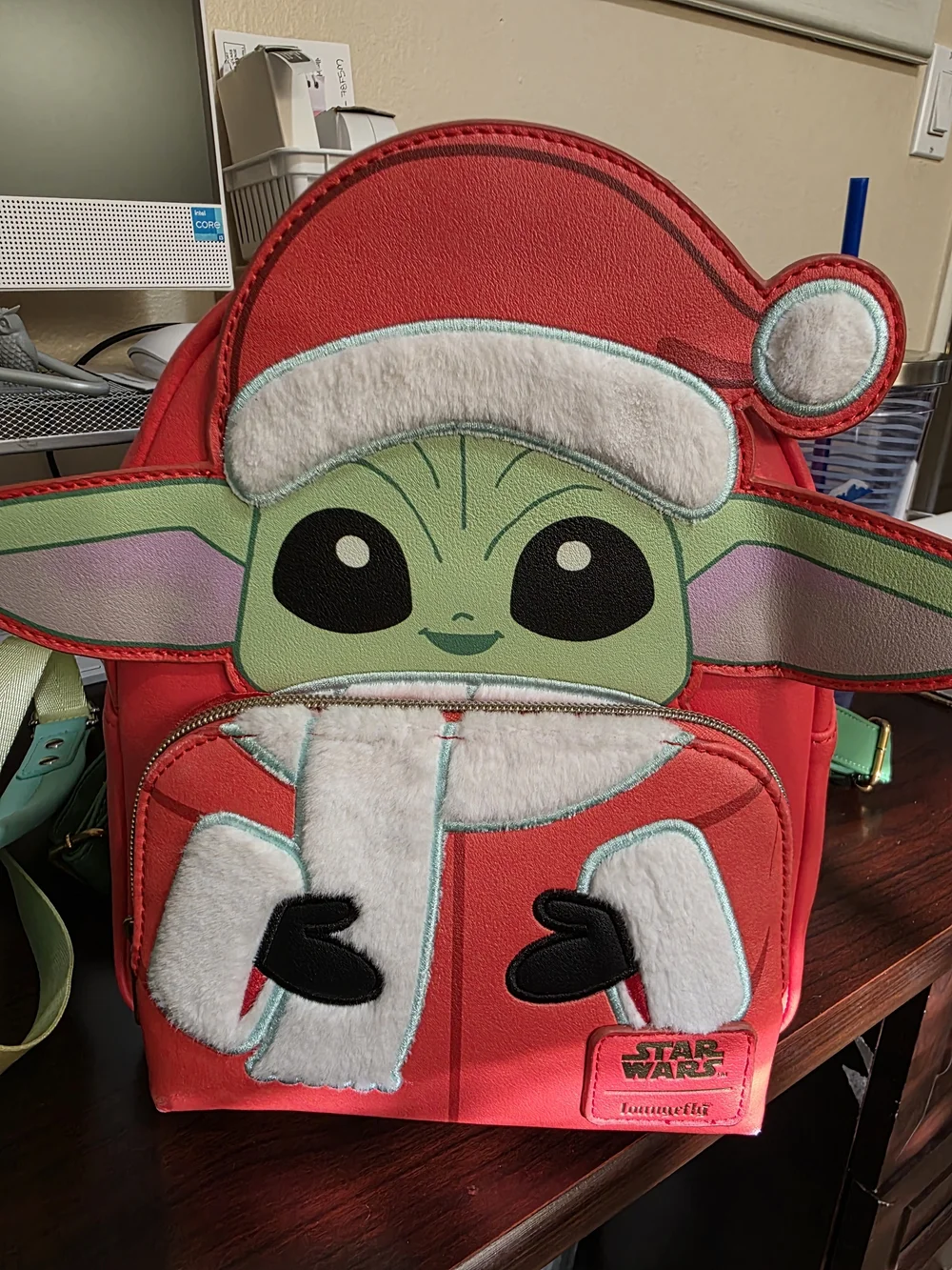 Loungefly Star Wars The Mandalorian Grogu in Red Santa Mini Backpack - Picture 1 of 2